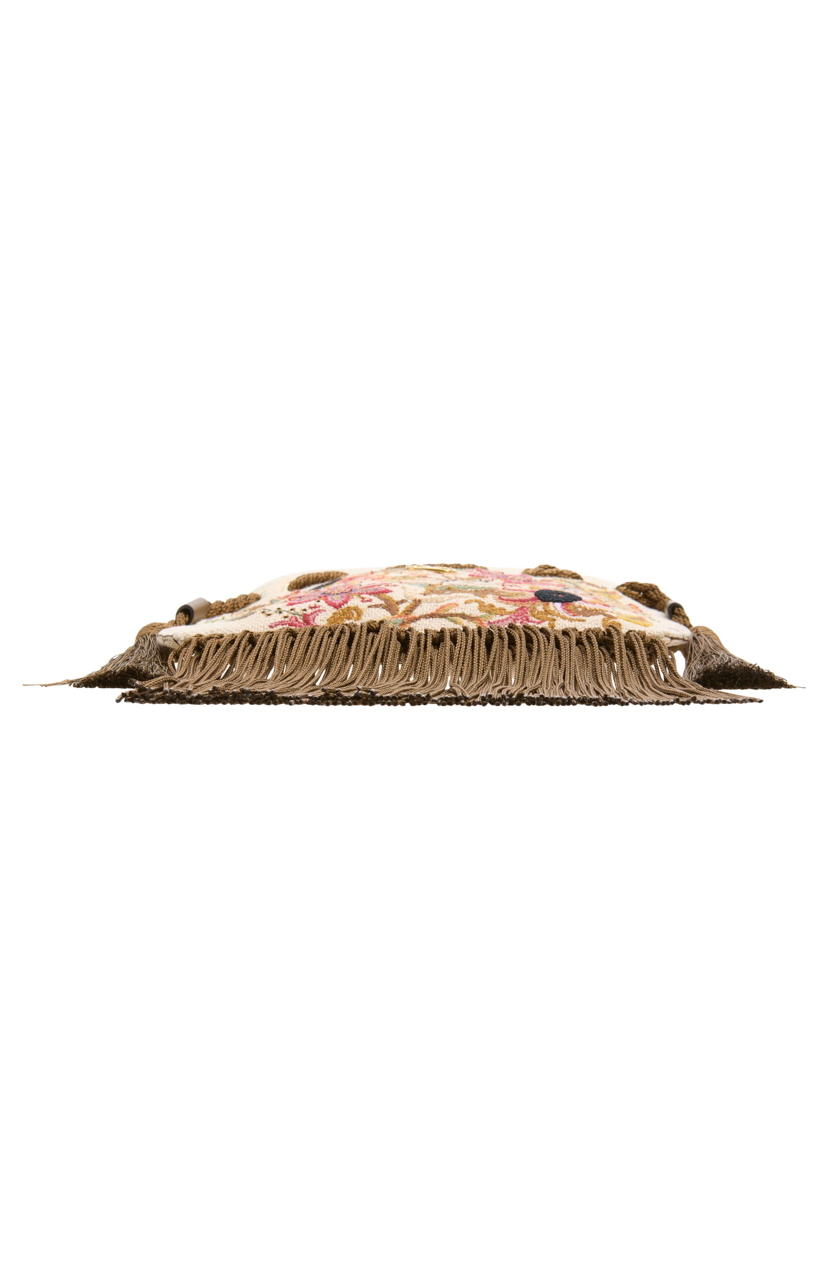 Small Nellcôte Fringe Embroidered Bag, Alternate, color, NATURAL