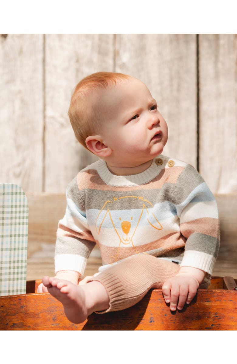 Deux par Deux Boy Knitted Top and Pant Set, Main, color, Light Caramel