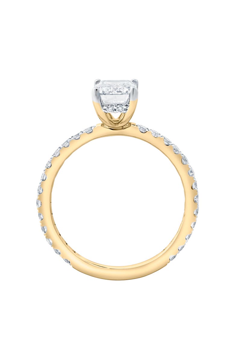 LuvMyJewelry Fiora 14K Yellow Gold Emerald Cut Lab Grown Diamond Hidden Halo Engagement Ring - 1.65 ctw, Alternate, color, 14K Yellow Gold