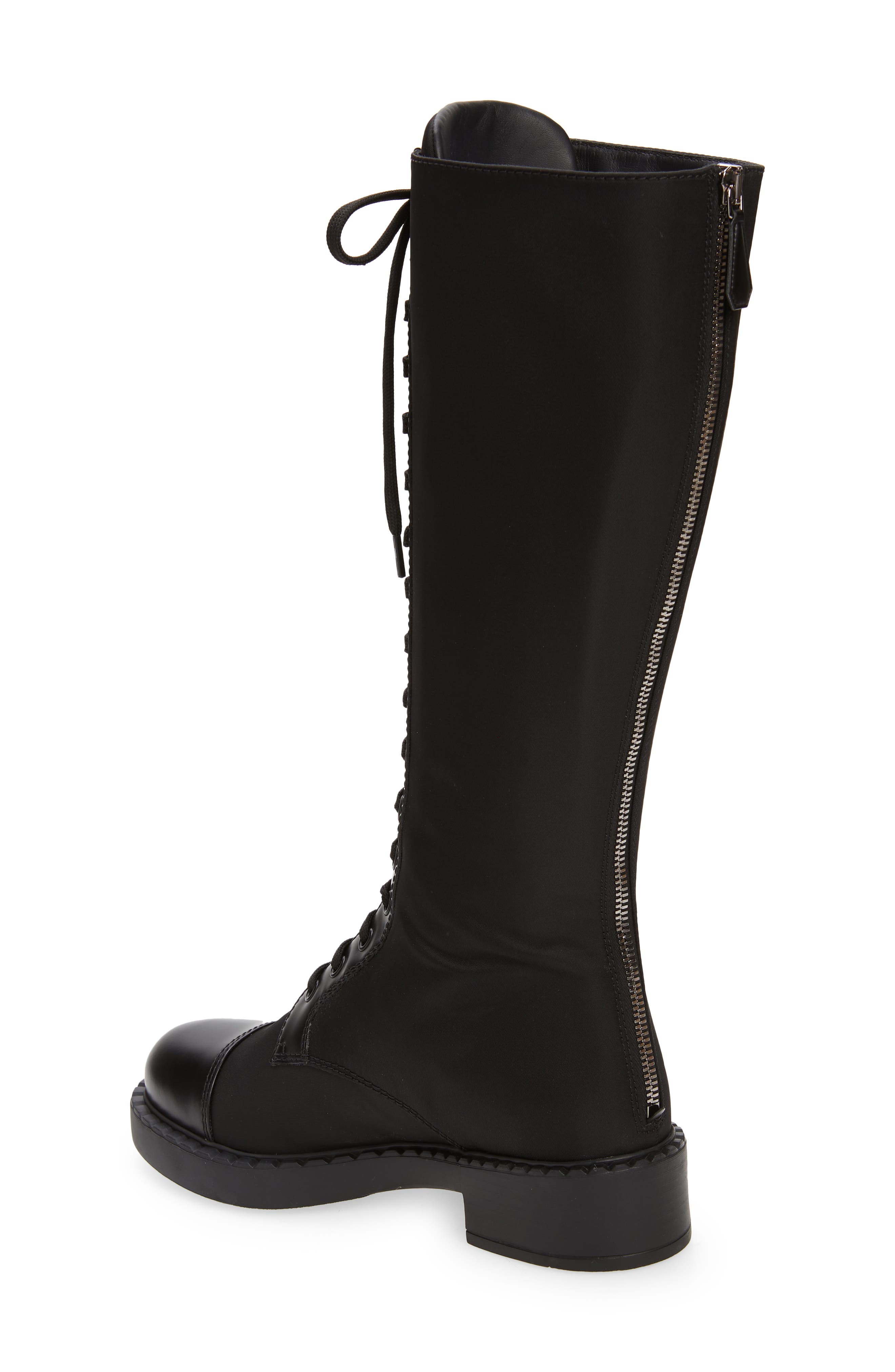 Prada Chocolate Lace-Up Boot, Alternate, color, 
