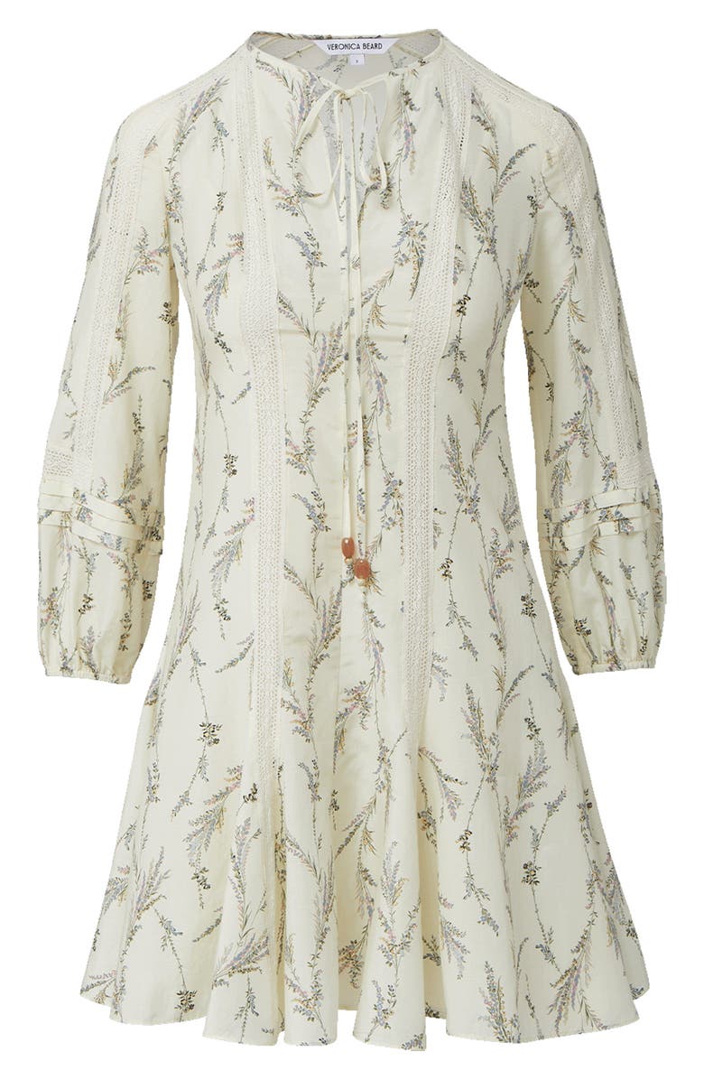 Veronica Beard Ollian Floral Cotton & Silk Minidress, Alternate, color, Dove Multi