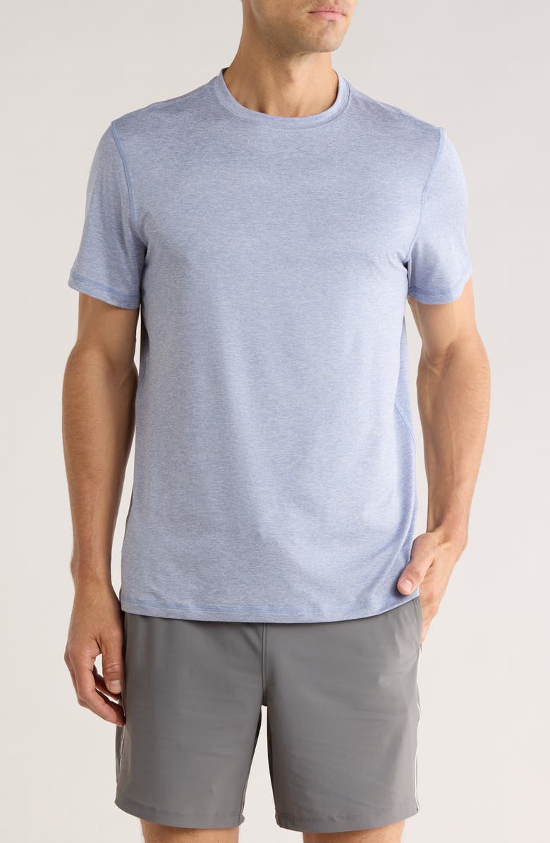 90 DEGREE BY REFLEX Nomad Mesh Short Sleeve T-Shirt, Main, color, Heather Cloud Mist