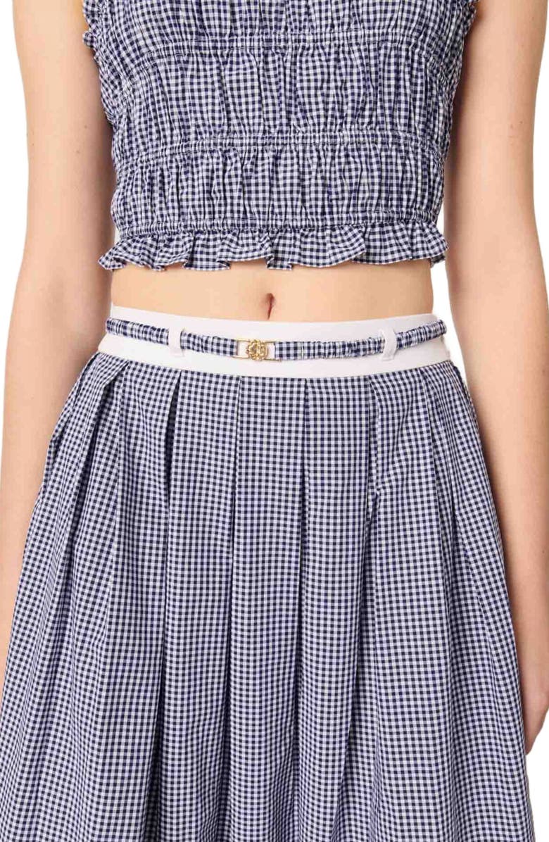 maje Gingham maxi skirt, Alternate, color, 