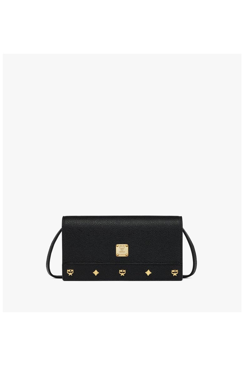 Large Pina Crossbody Wallet in Studded Calfskin, Main, color, Black