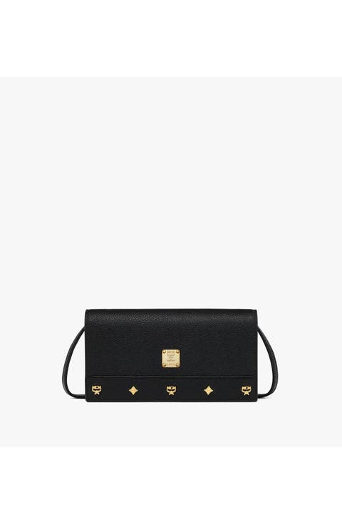 Large Pina Crossbody Wallet in Studded Calfskin