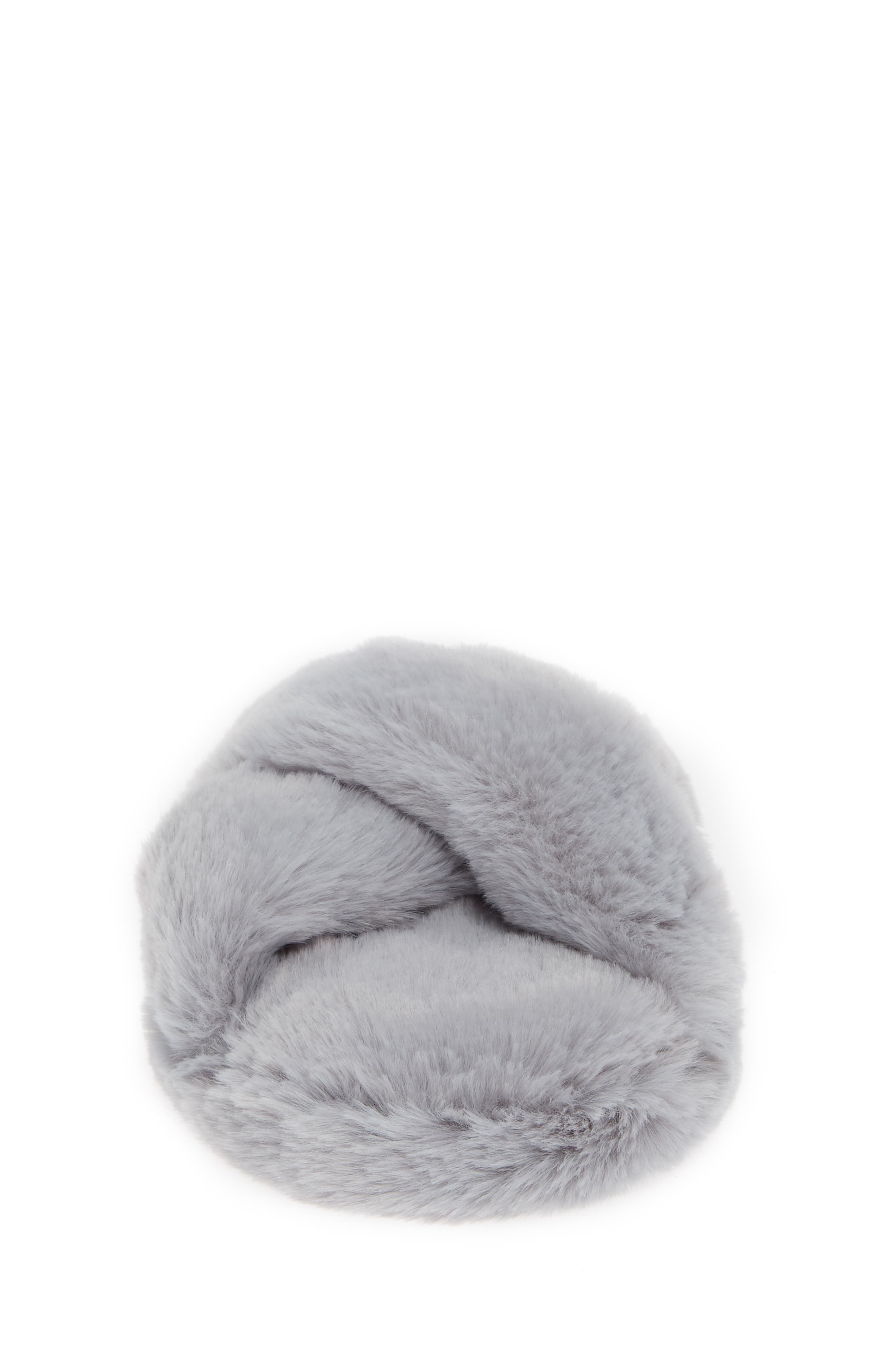 Giaa Faux Fur Slipper, Alternate, color, CHARCOAL FAUX FUR