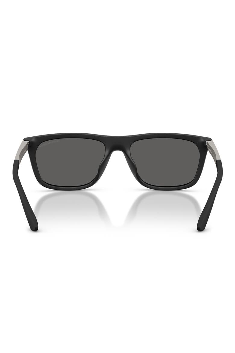 57mm Pillow Sunglasses, Alternate, color, MATTE BLACK / DARK GREY SILVER