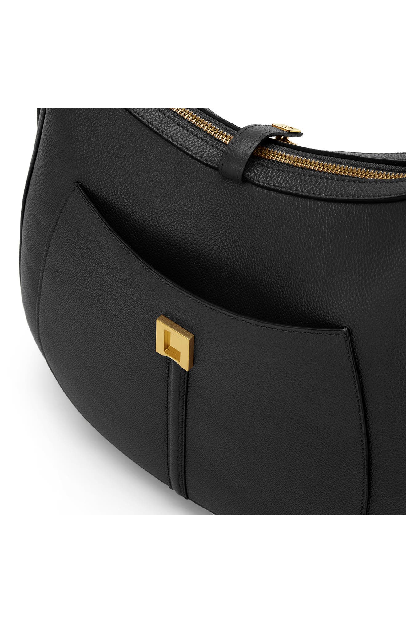 DeMellier Siena Leather Hobo Bag, Alternate, color, Black