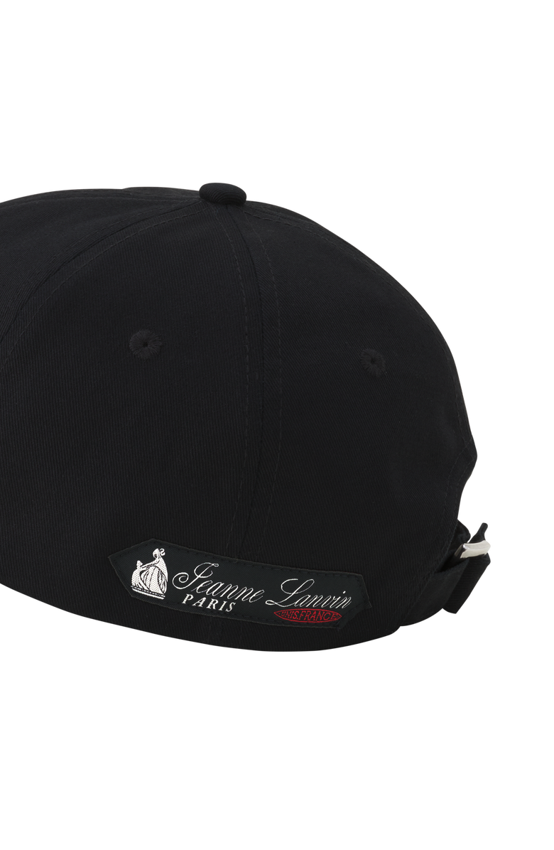 Lanvin Label Cotton Cap, Alternate, color, Black
