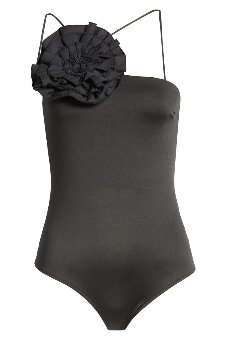 Allison Rosette Bodysuit, Alternate, color, BLACK