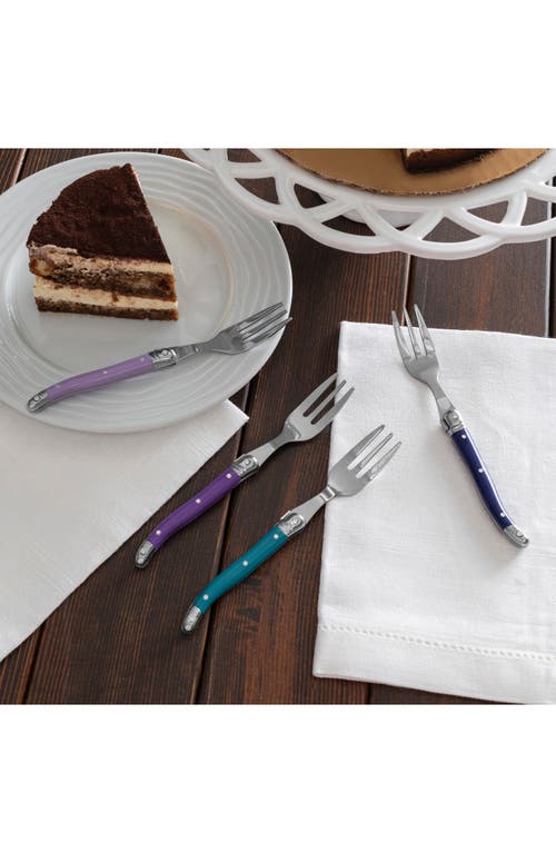 French Home Laguiole 4-piece Cake Fork Set In Purple