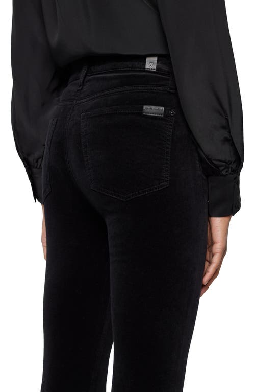 7 For All Mankind High Waist Ankle Skinny Velvet Pants In Black