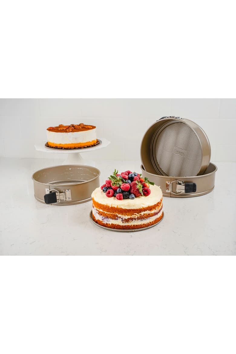 Nonstick Springform Pan with Wave Pattern, Champagne, Alternate, color, 9-in