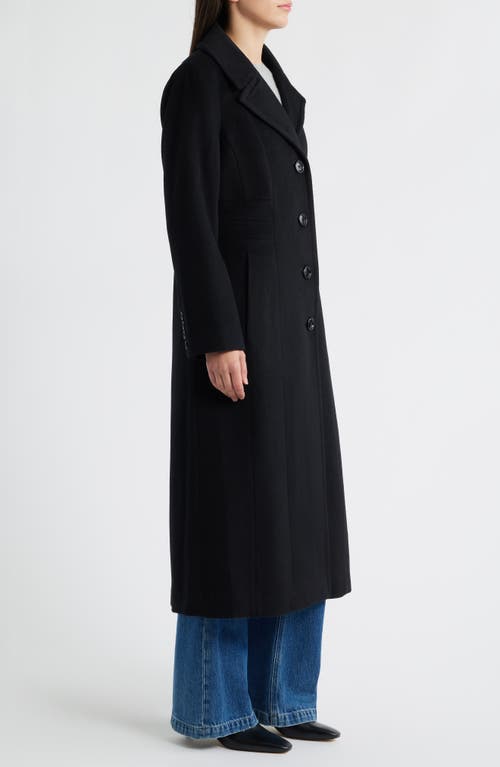London Fog Wool Blend Longline Coat In Black