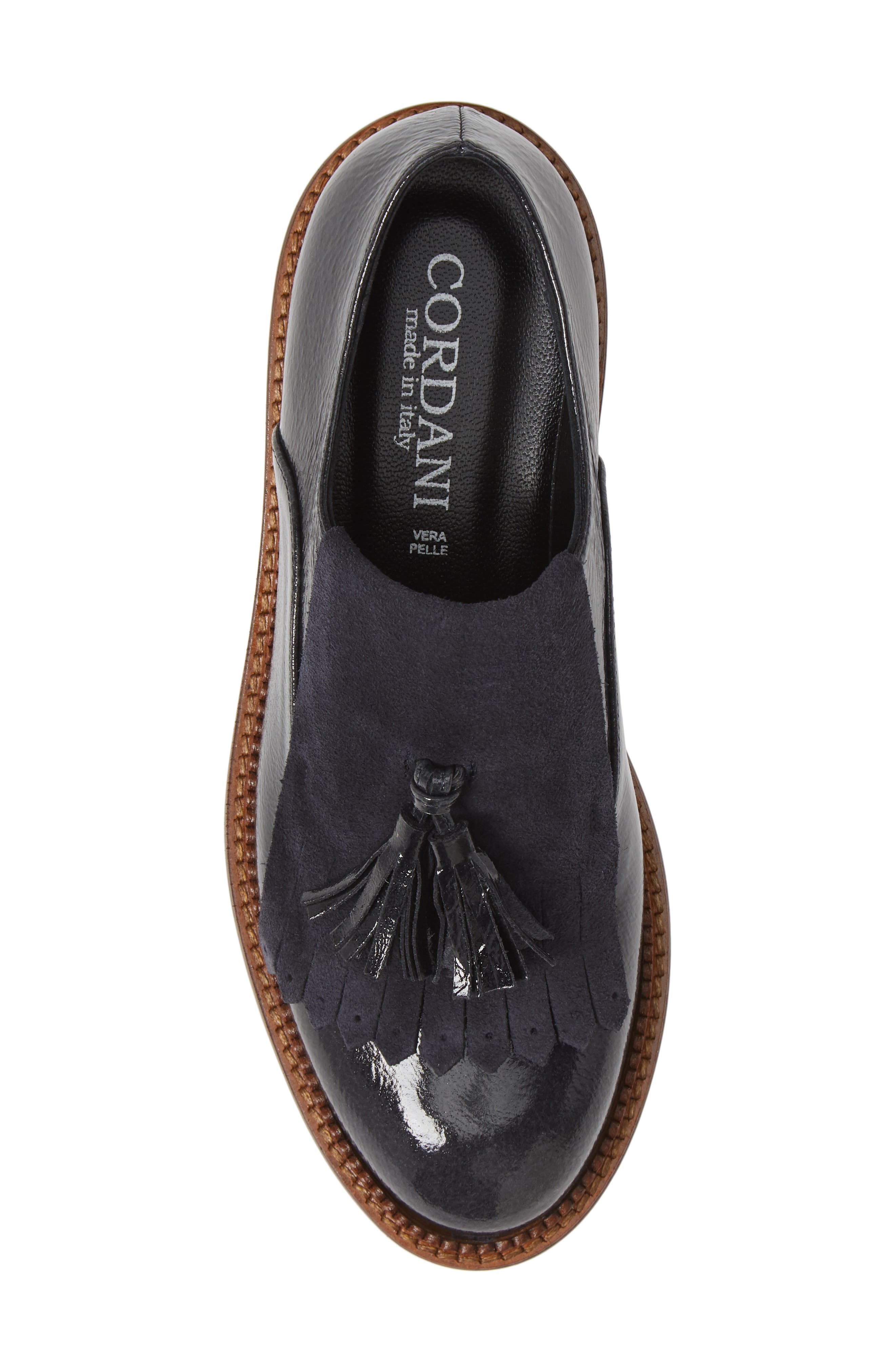 Allyne Wedge Loafer, Alternate, color, NAVY PATENT LEATHER