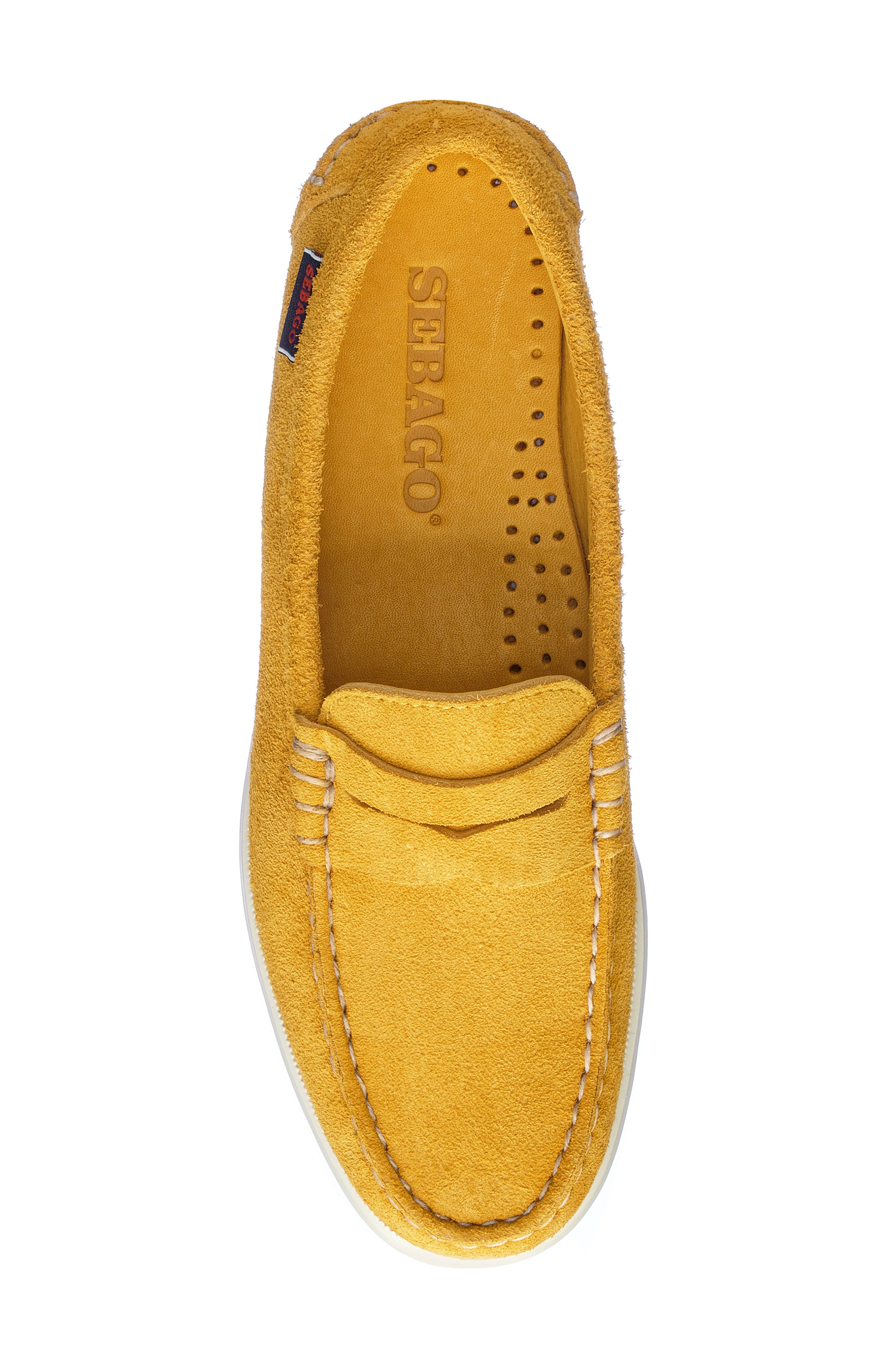 Sebago Dan Boat Roughout Penny Loafer, Alternate, color, 