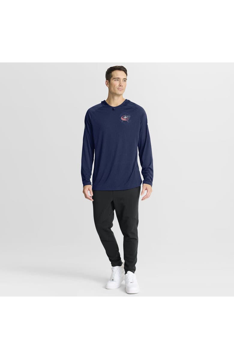 FANATICS Men
s Fanatics Navy Columbus Blue Jackets Authentic Pro Rink Raglan Hoodie, Alternate, color, Navy