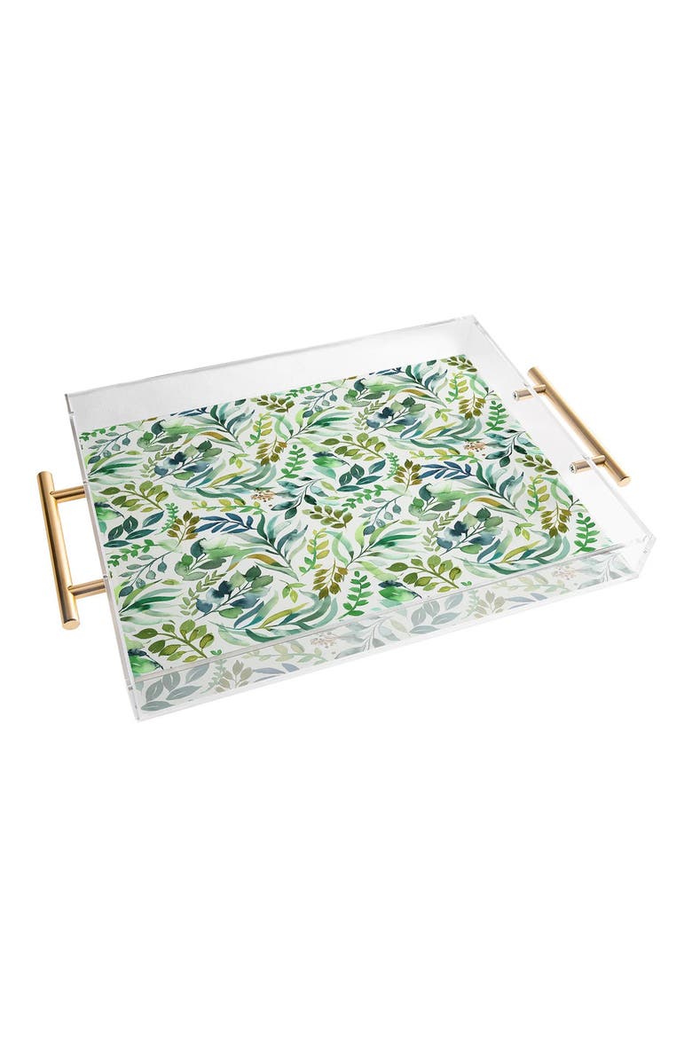 Ninola Design Botanic Retreat Acrylic Tray, Main, color, GREEN