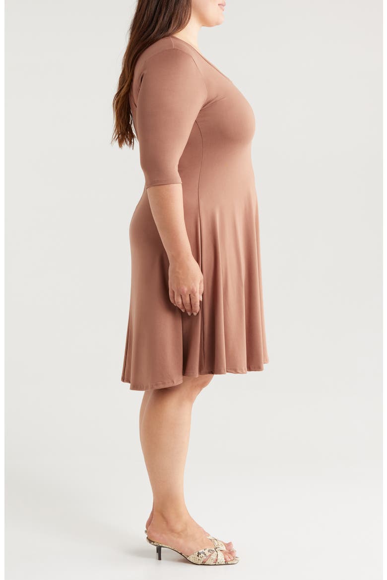 Scoop Neck Jersey Dress, Alternate, color, MOCHA