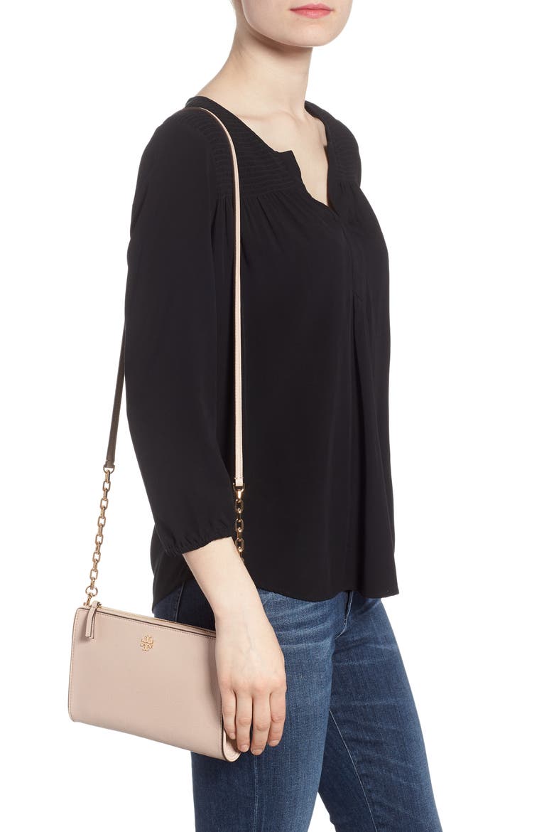 Marsden Leather Wallet Crossbody Bag, Alternate, color, LIGHT OAK