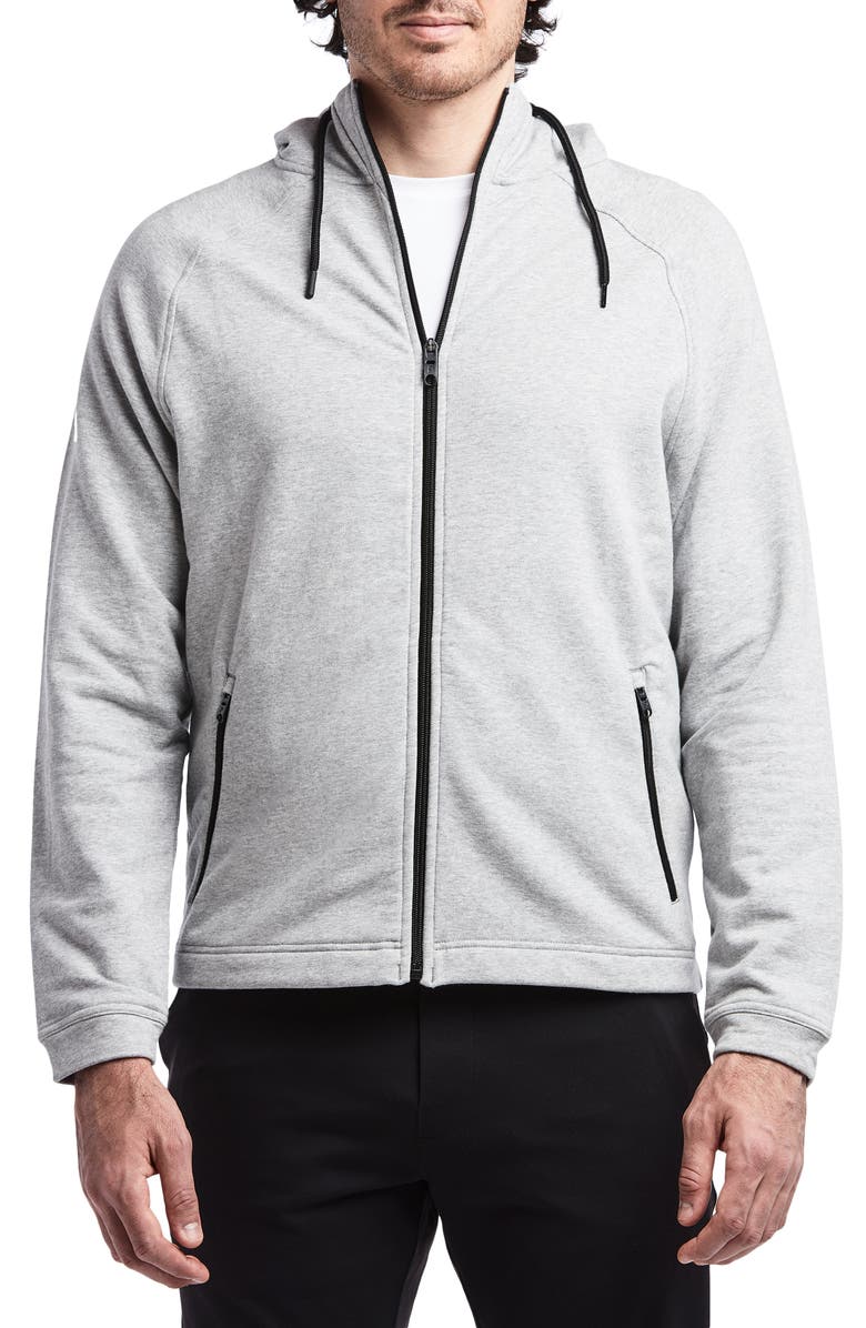 Public Rec Weekend Zip Up Hooded Jacket, Main, color, Heather Silver Spoon