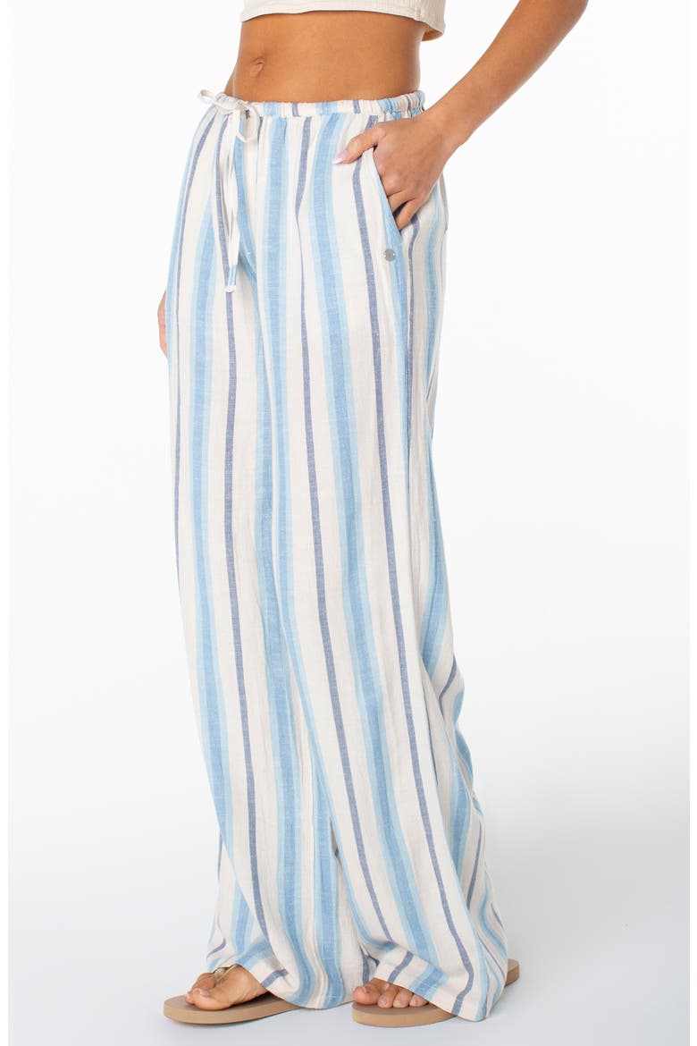 Iyla 2 Stripe Wide Leg Drawstring Pants, Alternate, color, CERULEAN