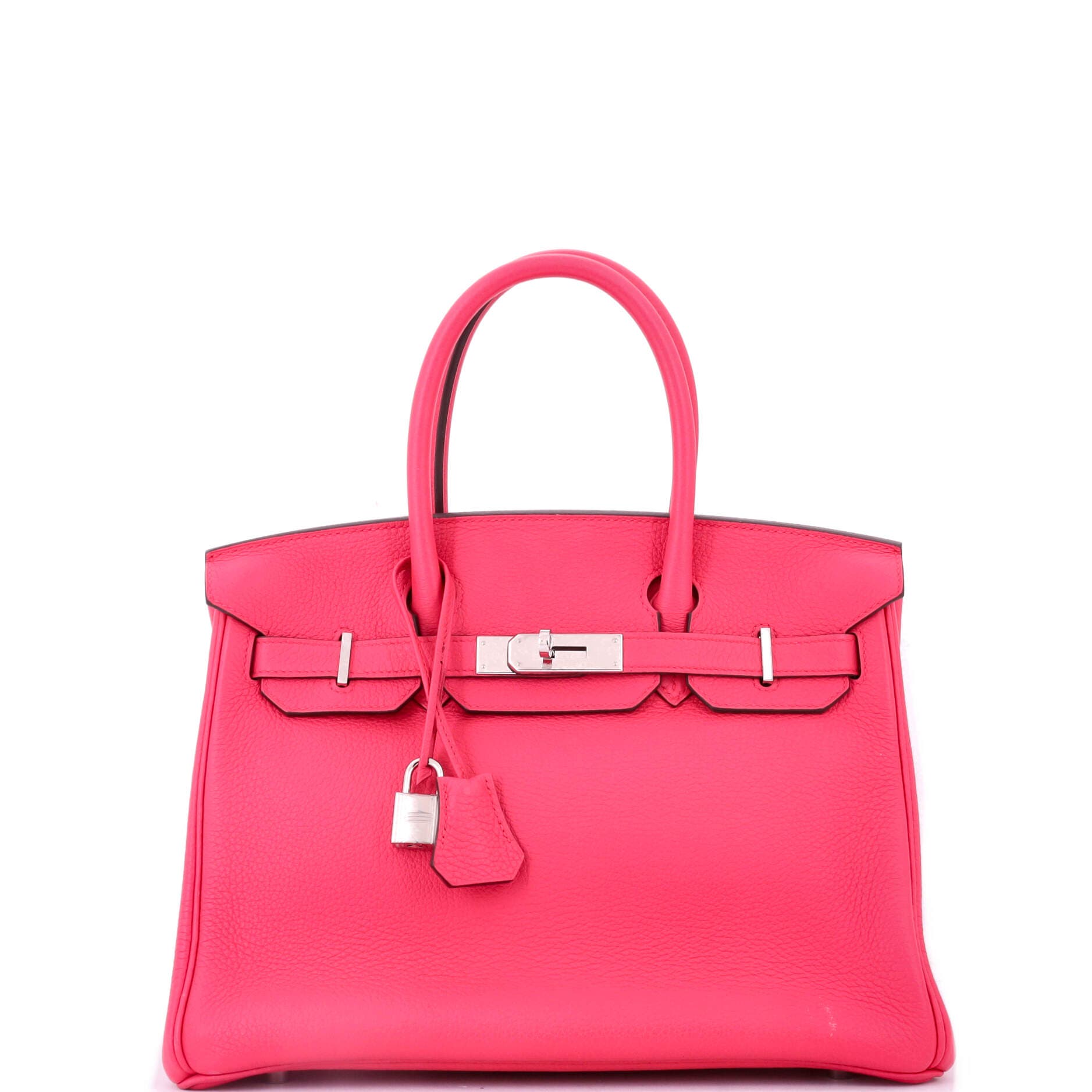 Pre-Owned Hermes Birkin Handbag Pink Clemence with Palladium Hardware 30, Main, color, Rose Extreme