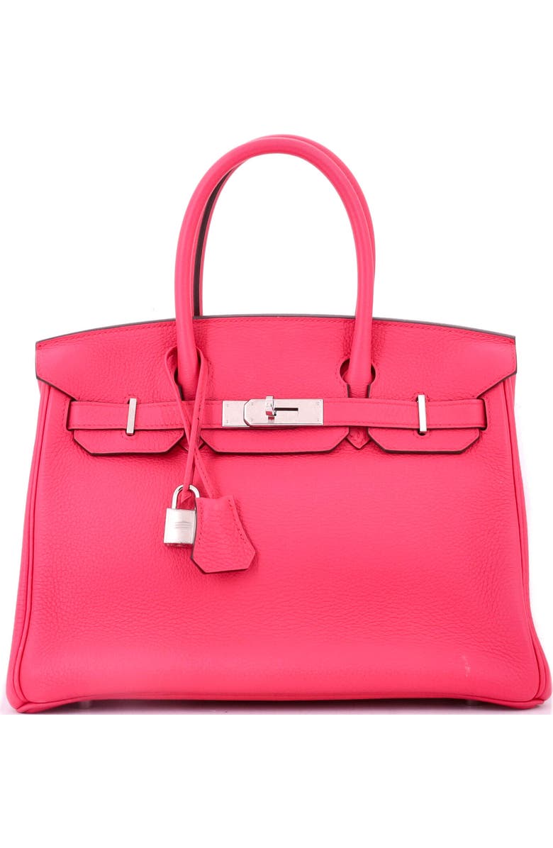 Pre-Owned Hermes Birkin Handbag Pink Clemence with Palladium Hardware 30, Main, color, Rose Extreme