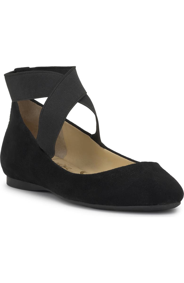 Jessica Simpson Mandayss Ankle Strap Ballet Flat, Main, color, Black 02