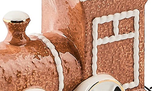 Mackenzie-childs Mackenzie Childs Gingerbread Ceramic Train Decor In Brown