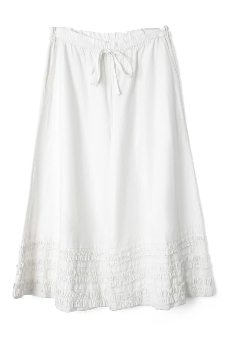 Florintina Ruffle Bloomers Crop Wide Leg Pants, Alternate, color, WHITE