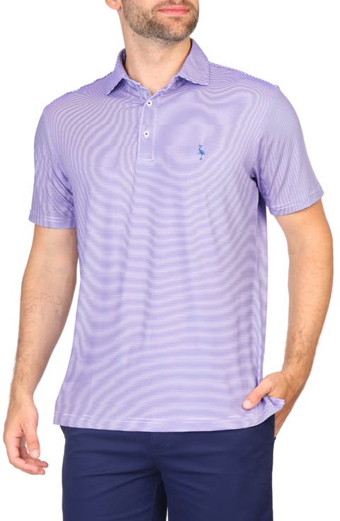 Micro Stripe Print Performance Polo