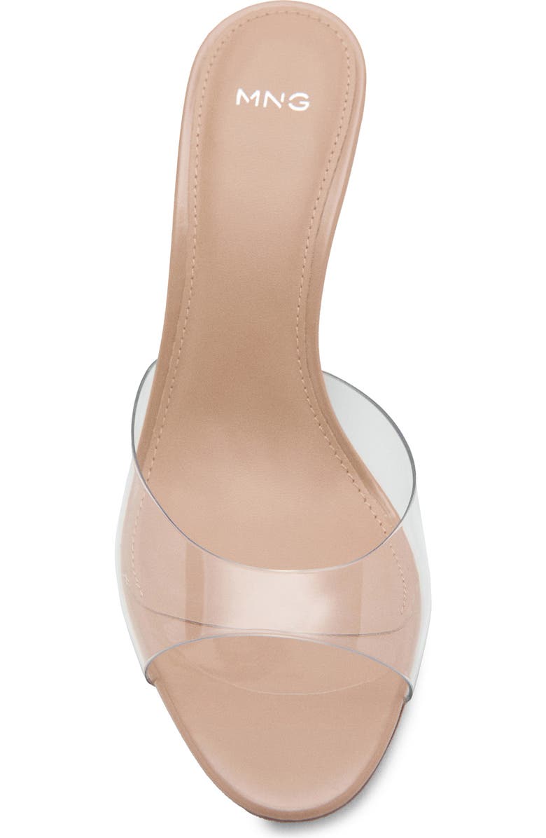 MANGO Transparent Strap Slide Sandal, Alternate, color, Beige