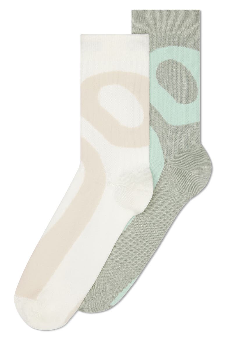 Liquid Logo High 2-Pack Socks, Alternate, color, IVORY/ TIN