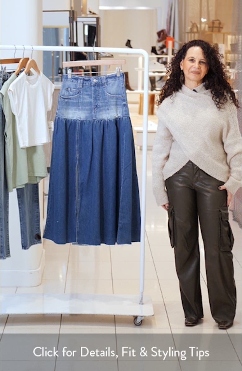 Good Company Mixed Denim Maxi Skirt, sales video thumbnail