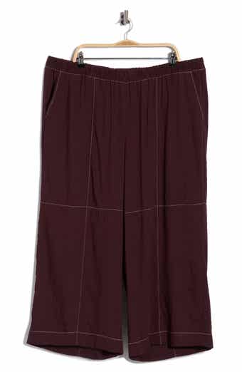 Adrianna Papell Crinkled Topstitched Pants