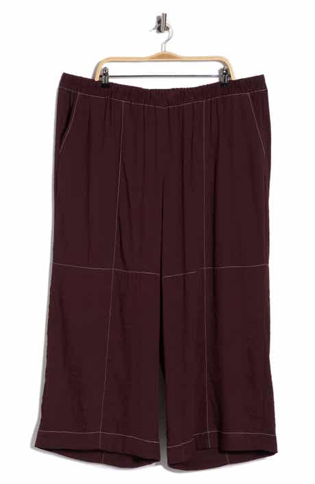 Adrianna Papell Crinkled Topstitched Pants