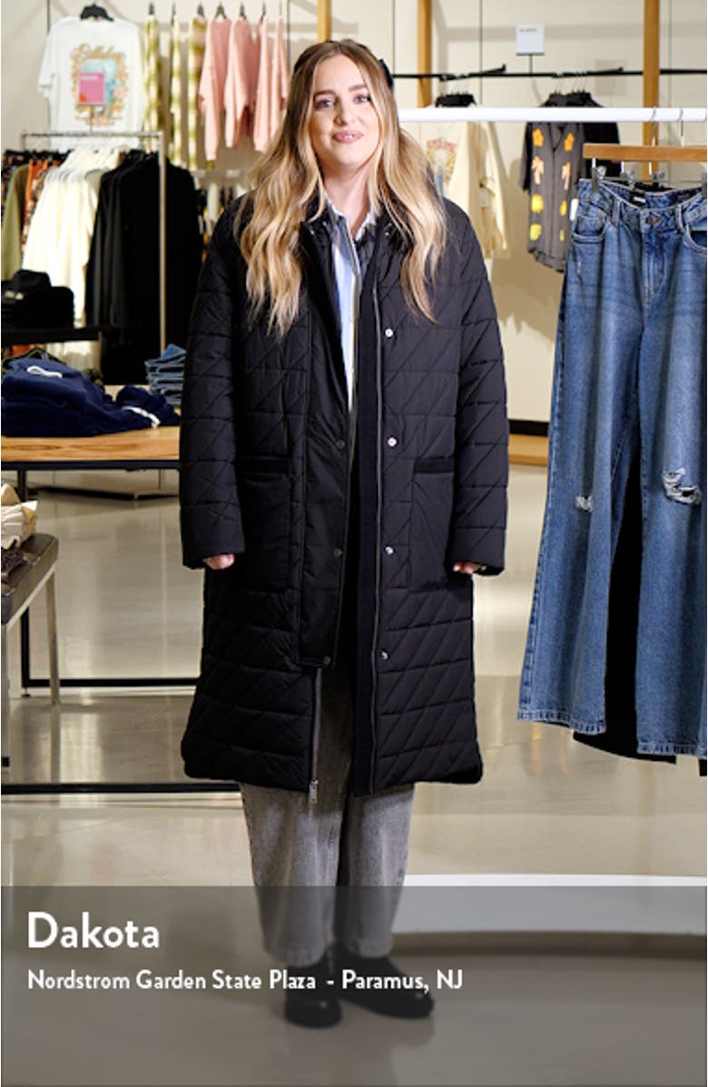 Maxine Quilted Coat with Faux Shearling Collar, sales video thumbnail