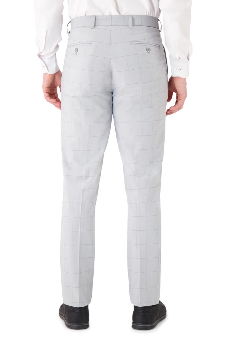 Victor Emmanuel Windowpane Dress Pants, Alternate, color, Light Grey