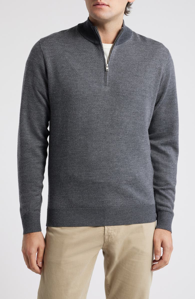 Peter Millar Crown Crafted Ashland Merino Wool Quarter Zip Sweater, Main, color,