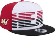 New Era Men's New Era White/Black Miami Heat Throwback Gradient Tech Font 9FIFTY Snapback Hat