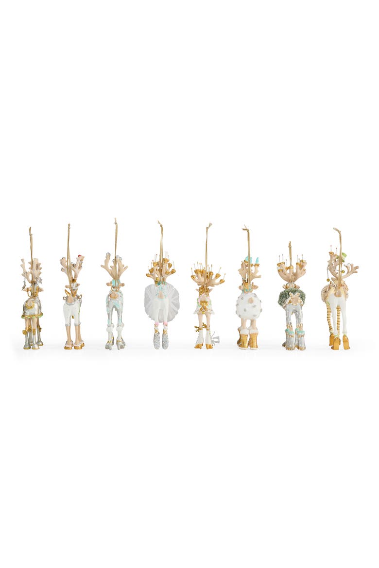 Patience Brewster Moonbeam 8-Piece Reindeer Ornament Set, Alternate, color, MULTI