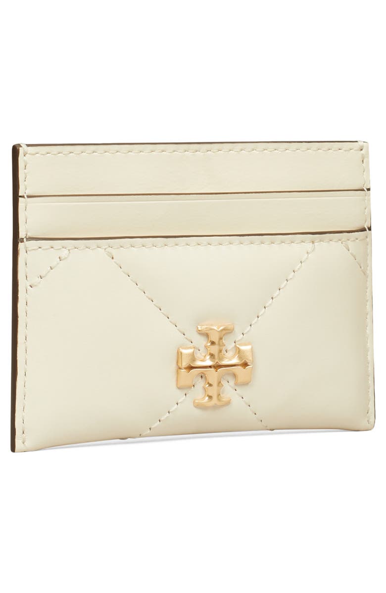 Tory Burch Kira Diamond Quilted Leather Card Case, Alternate, color, Warm White