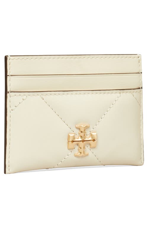 Tory Burch Kira Diamond Quilted Leather Card Case In Warm White