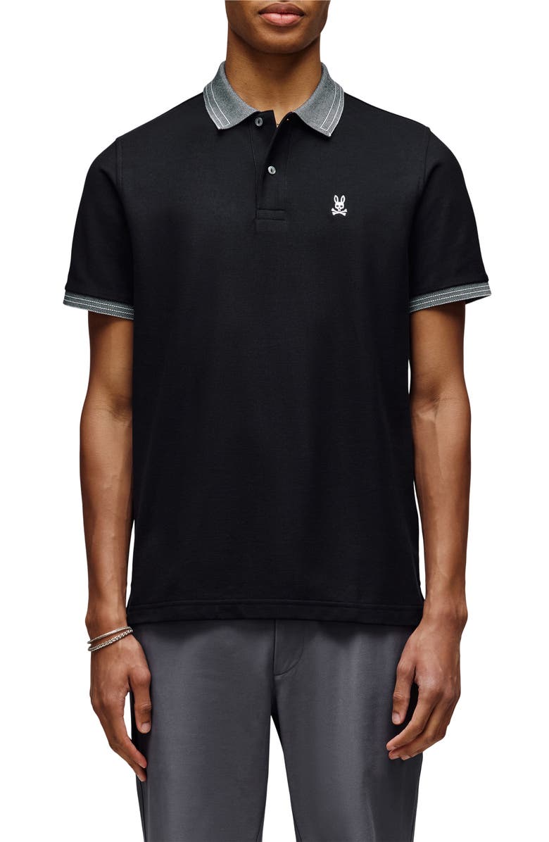 Psycho Bunny Murphy Pima Cotton Piqué Polo, Main, color, Black