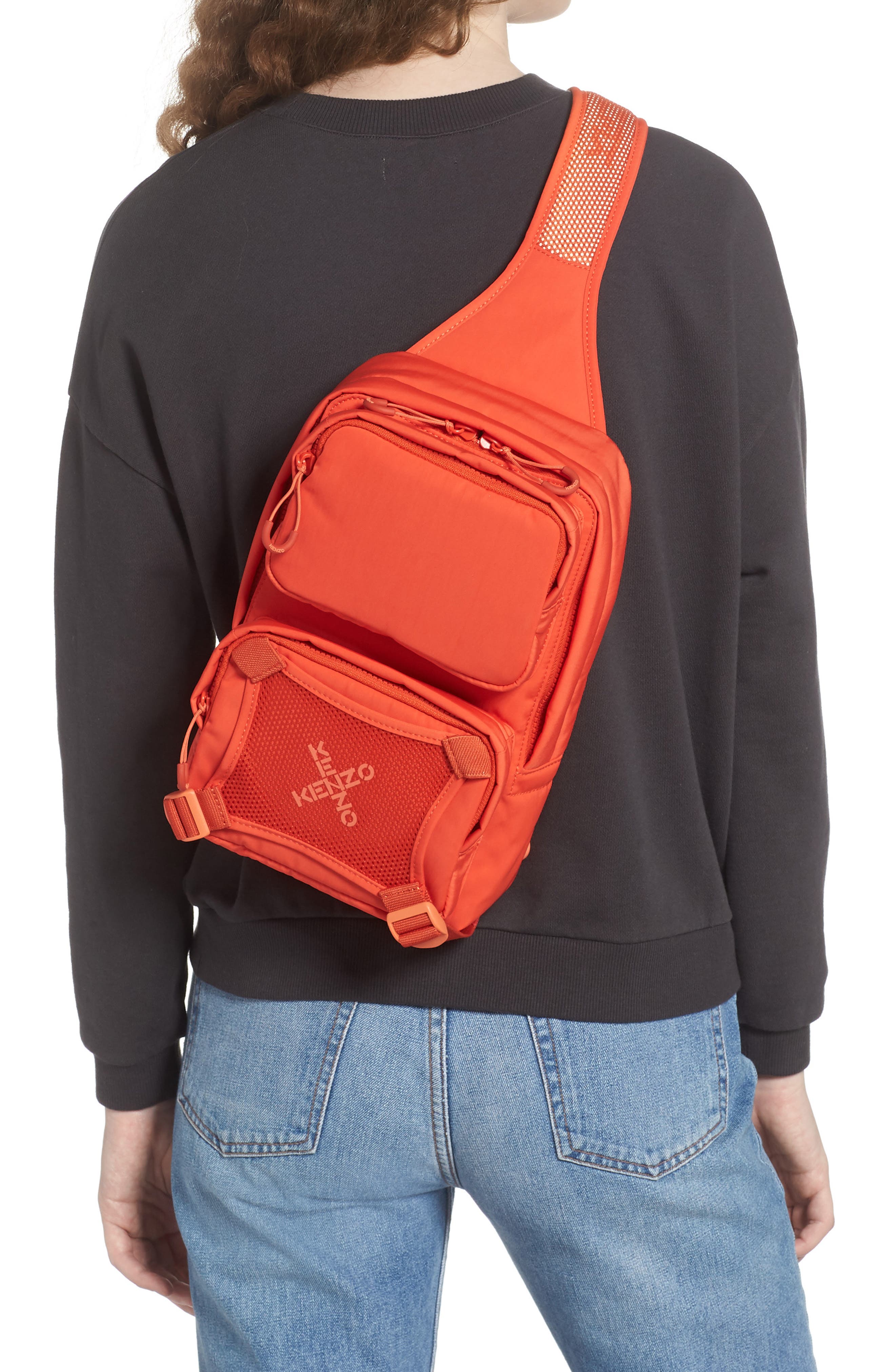 One-Shoulder Backpack, Alternate, color, DEEP ORANGE