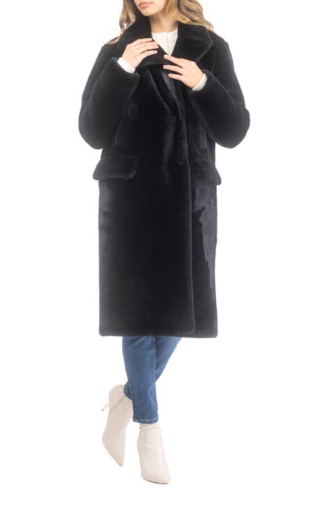 Genuine Shearling Short Coat With Patch Pockets