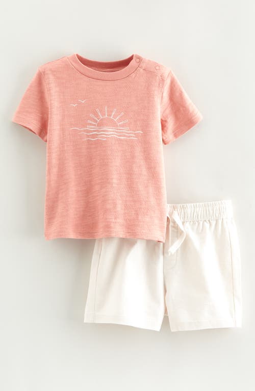 Nordstrom Graphic T-shirt & Drawstring Shorts Set In Pink