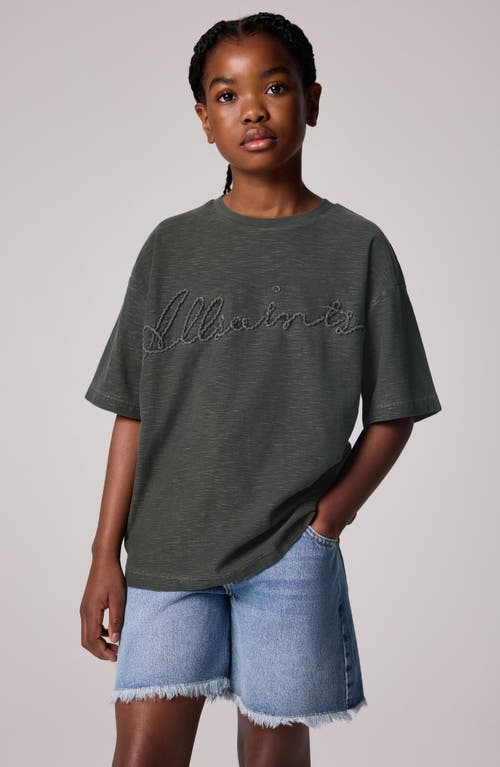 Smallsaints By Allsaints Kids' Logo Embroidered Cotton Graphic T-shirt In Grey