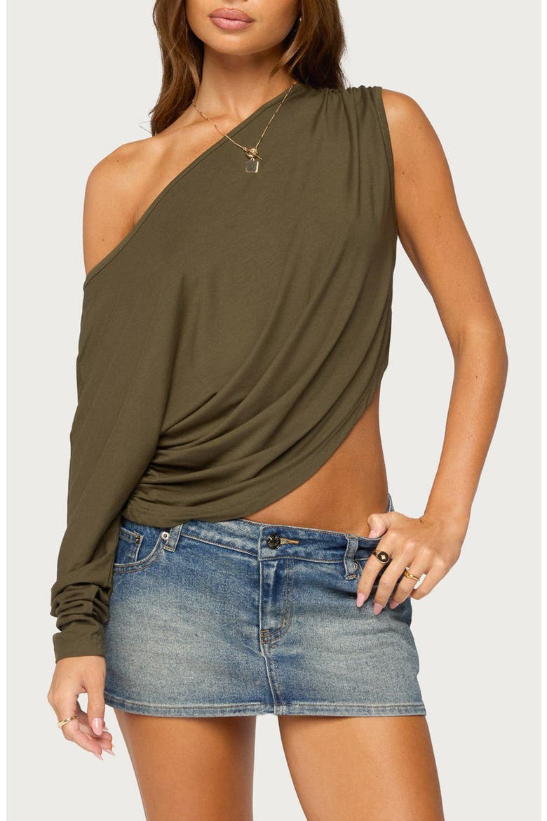 Kaily Asymmetric Off Shoulder Top, Main, color, OLIVE